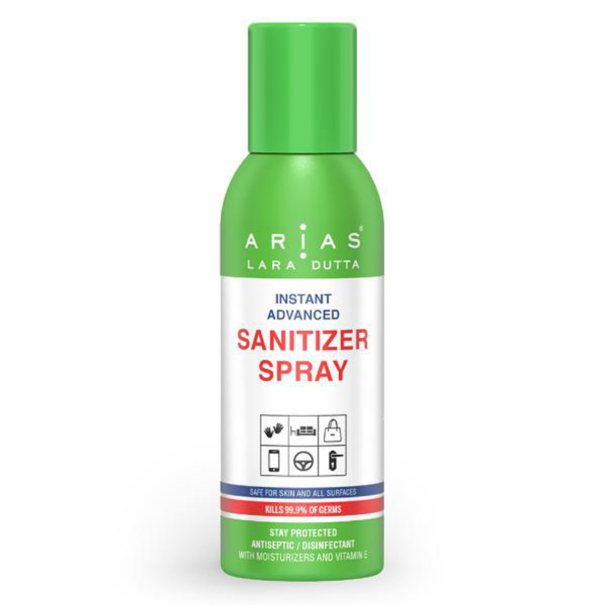 Arias Instant Advanced Sanitizer Spray 200 ml | With Moisturisers & Vitamin E | Kills 99.9% Germs | Safe For Skin & All Surfaces, Pack of 1 Arias Instant Advanced Sanitizer Spray 200 ml | With Moisturisers & Vitamin E | Kills 99.9% Germs | Safe For Skin & All Surfaces, Pack of 1