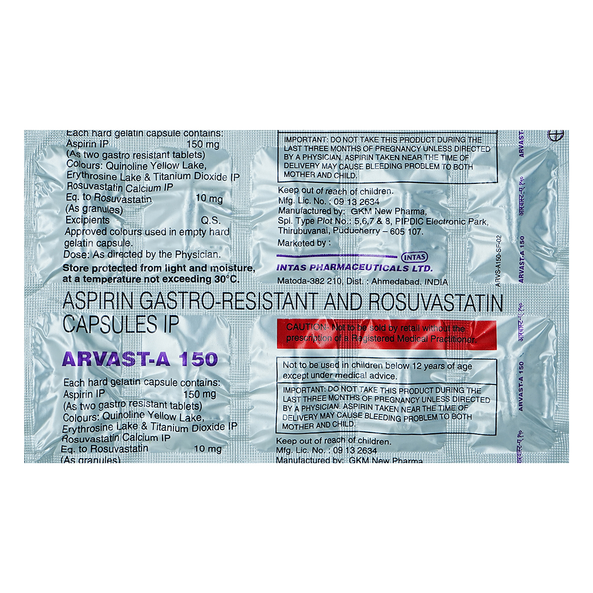 Arvast-A 150 mg Capsule 10's, Pack of 10 Arvast-A 150 mg Capsule 10's, Pack of 10