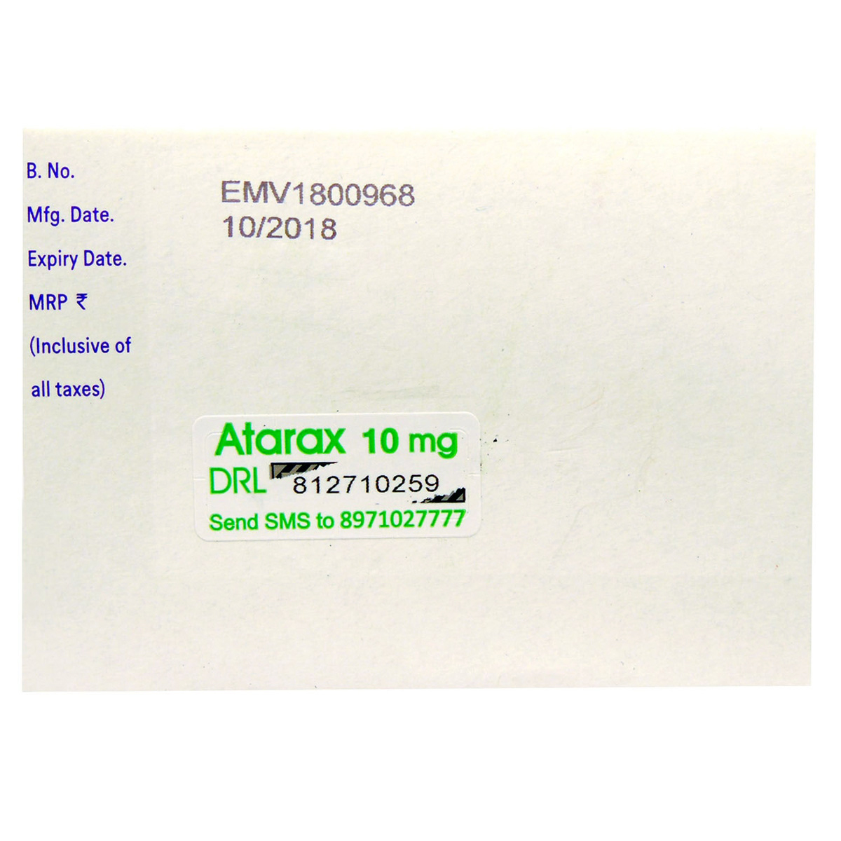Atarax 10 mg Tablet 15's, Pack of 15 TABLETS Atarax 10 mg Tablet 15's, Pack of 15 TABLETS