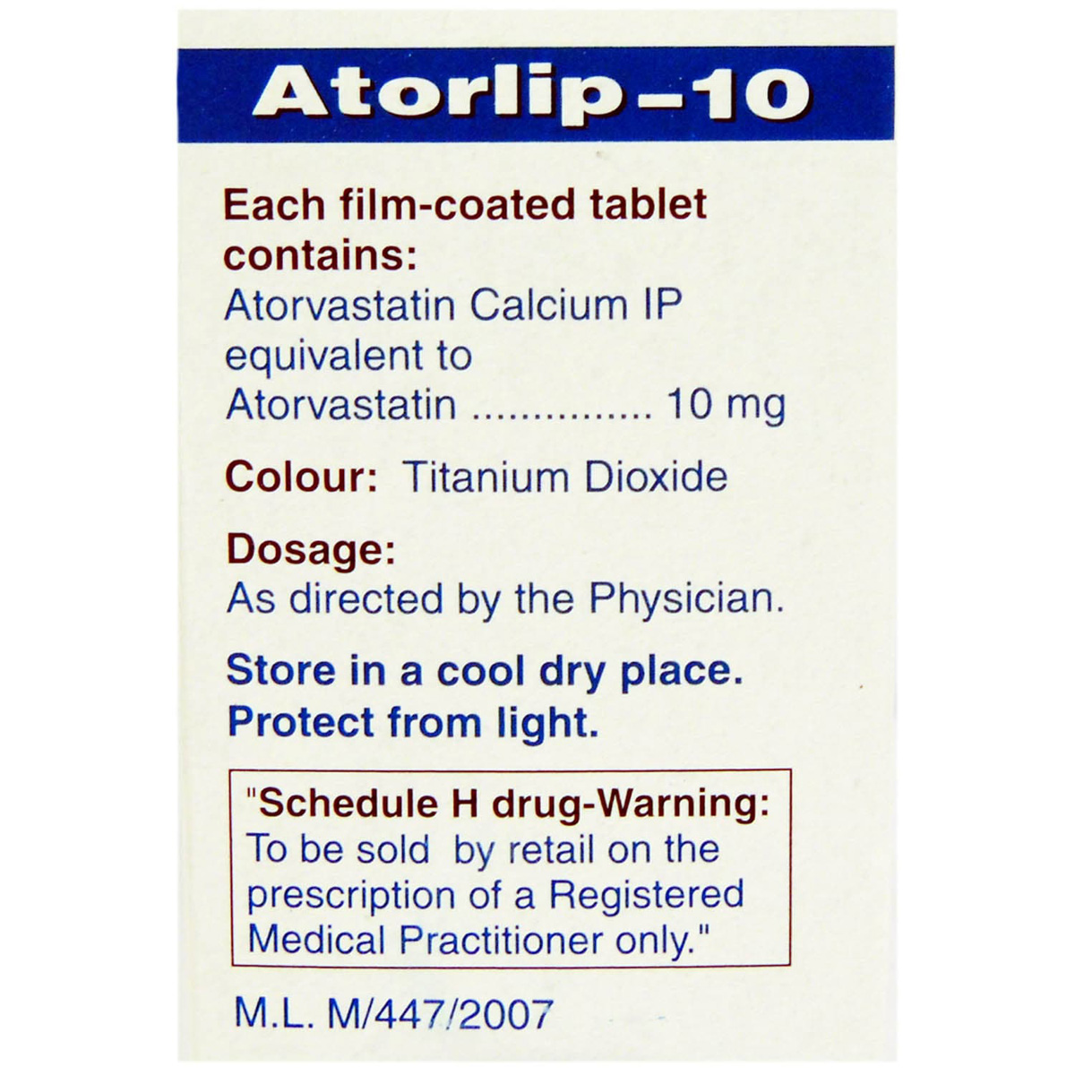 Atorlip 10 Tablet 15's, Pack of 15 TABLETS Atorlip 10 Tablet 15's, Pack of 15 TABLETS