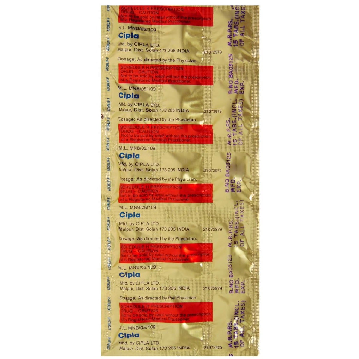 Atorlip F Tablet 15's, Pack of 15 TABLETS Atorlip F Tablet 15's, Pack of 15 TABLETS