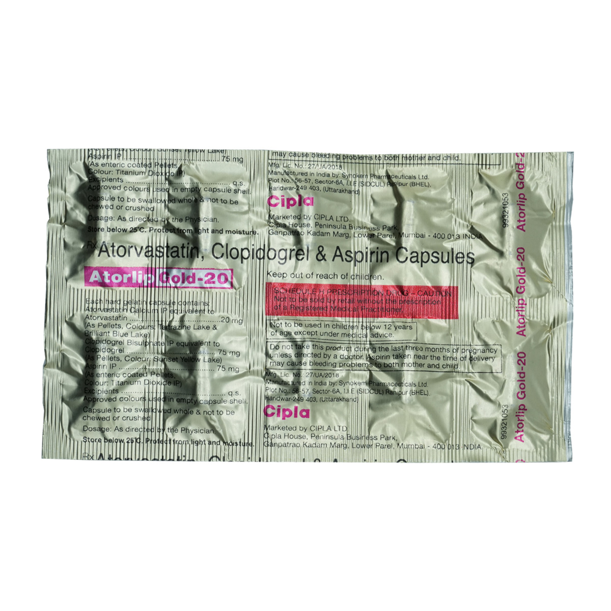 Atorlip Gold 20 Capsule 10's, Pack of 10 CAPSULES Atorlip Gold 20 Capsule 10's, Pack of 10 CAPSULES