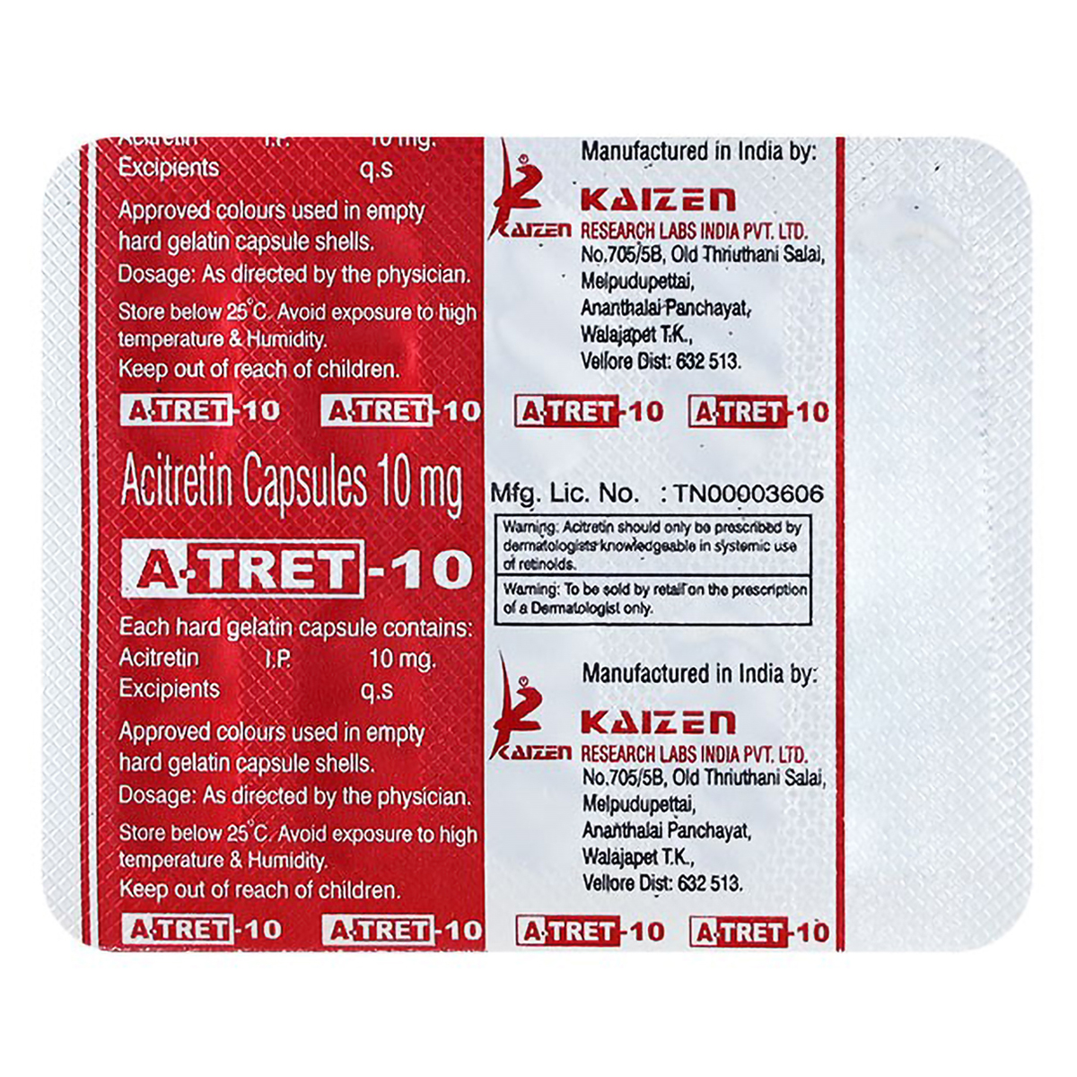 A Tret 10 mg Capsule 10's, Pack of 10 CapsuleS A Tret 10 mg Capsule 10's, Pack of 10 CapsuleS