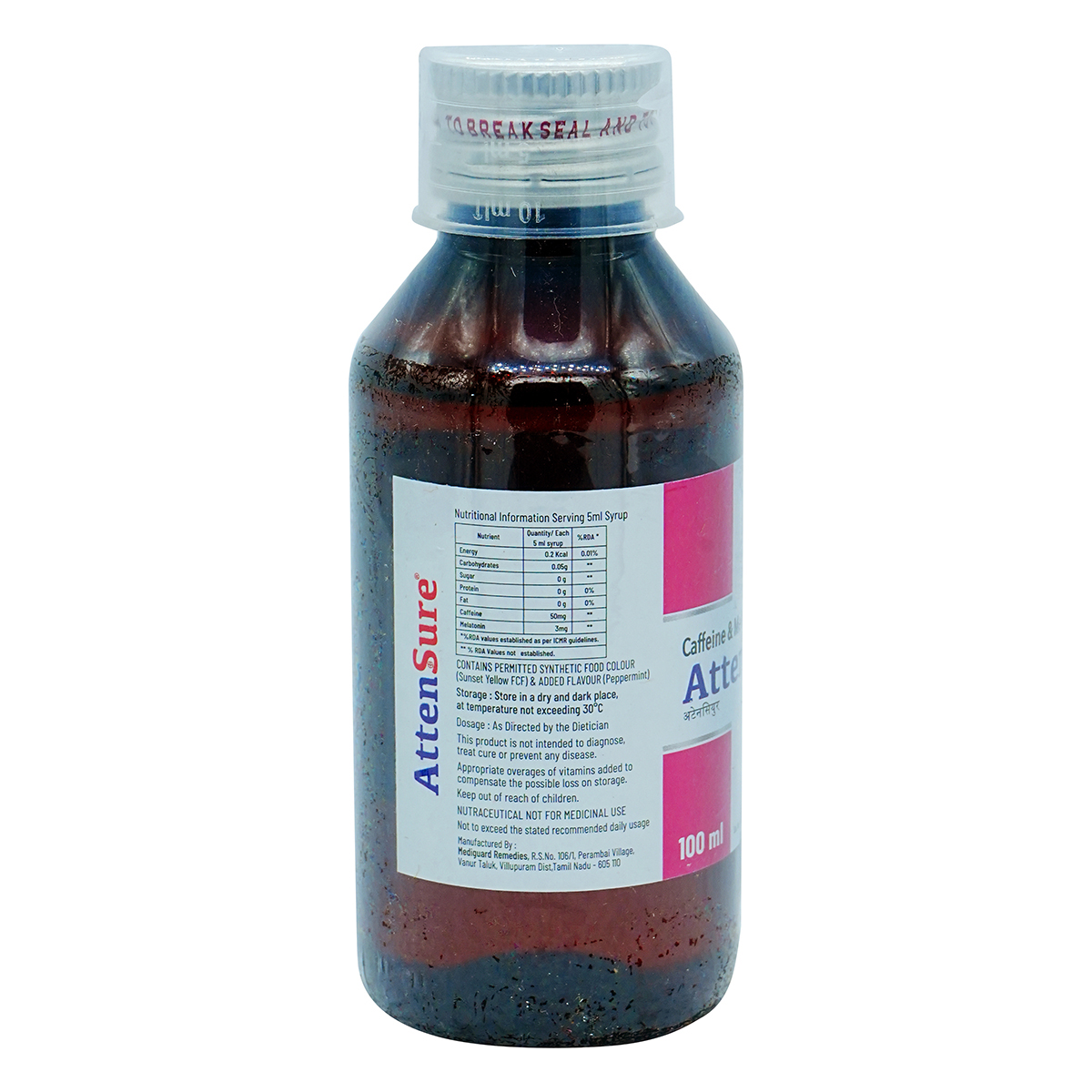 Attensure Peppermint Flavour Syrup 100 ml, Pack of 1 Syrup Attensure Peppermint Flavour Syrup 100 ml, Pack of 1 Syrup
