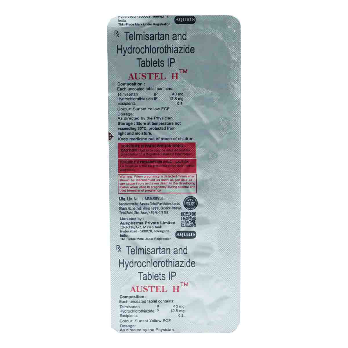 Austel H 40/12.5 Tablet 10's, Pack of 10 TABLETS Austel H 40/12.5 Tablet 10's, Pack of 10 TABLETS