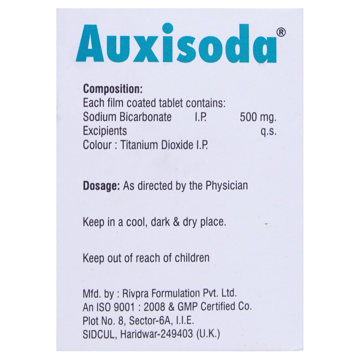 Auxisoda Tablet 10's, Pack of 10 TABLETS Auxisoda Tablet 10's, Pack of 10 TABLETS