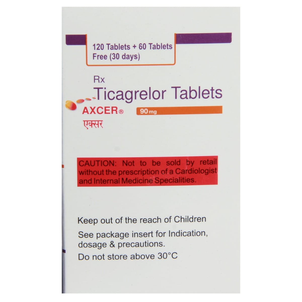 Axcer 90 mg Tablet 180's, Pack of 1 TABLET Axcer 90 mg Tablet 180's, Pack of 1 TABLET
