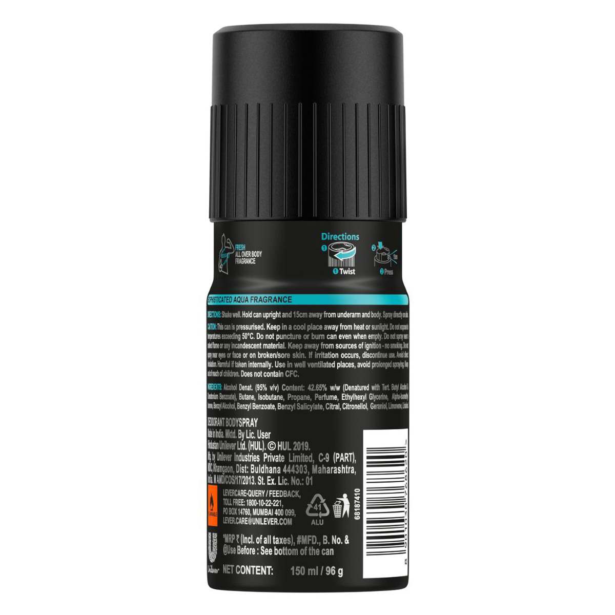 Axe Recharge Marine Splash Long Lasting Deodorant For Men, 150 ml, Pack of 1 Axe Recharge Marine Splash Long Lasting Deodorant For Men, 150 ml, Pack of 1