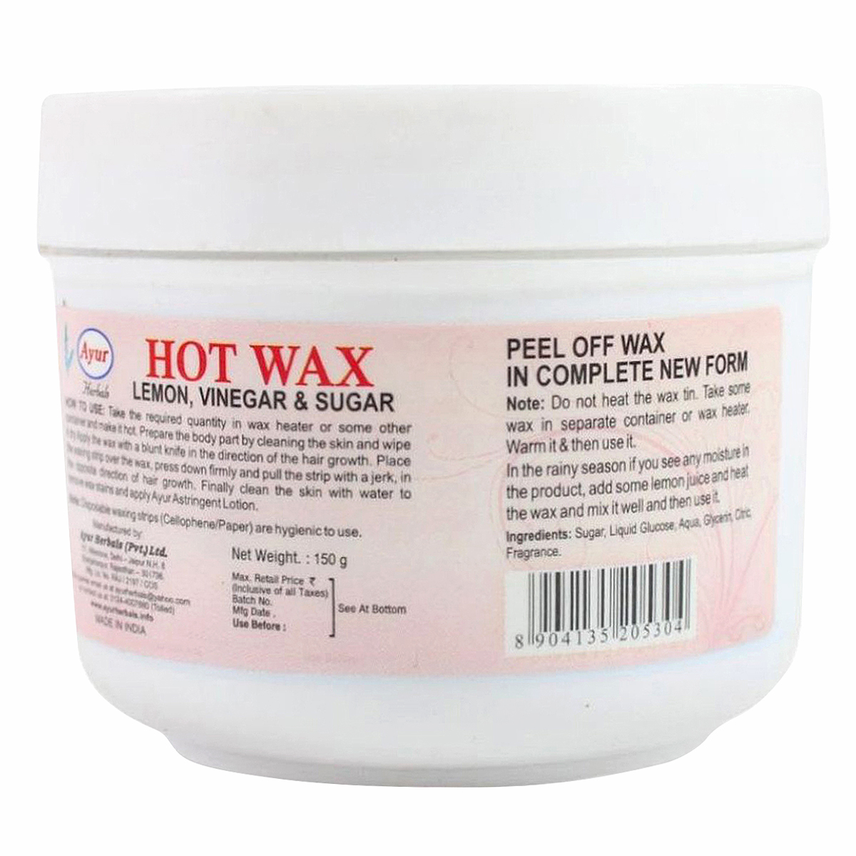Ayur Herbals Hot Wax Hair Removal Cream, 150 gm, Pack of 1 Ayur Herbals Hot Wax Hair Removal Cream, 150 gm, Pack of 1
