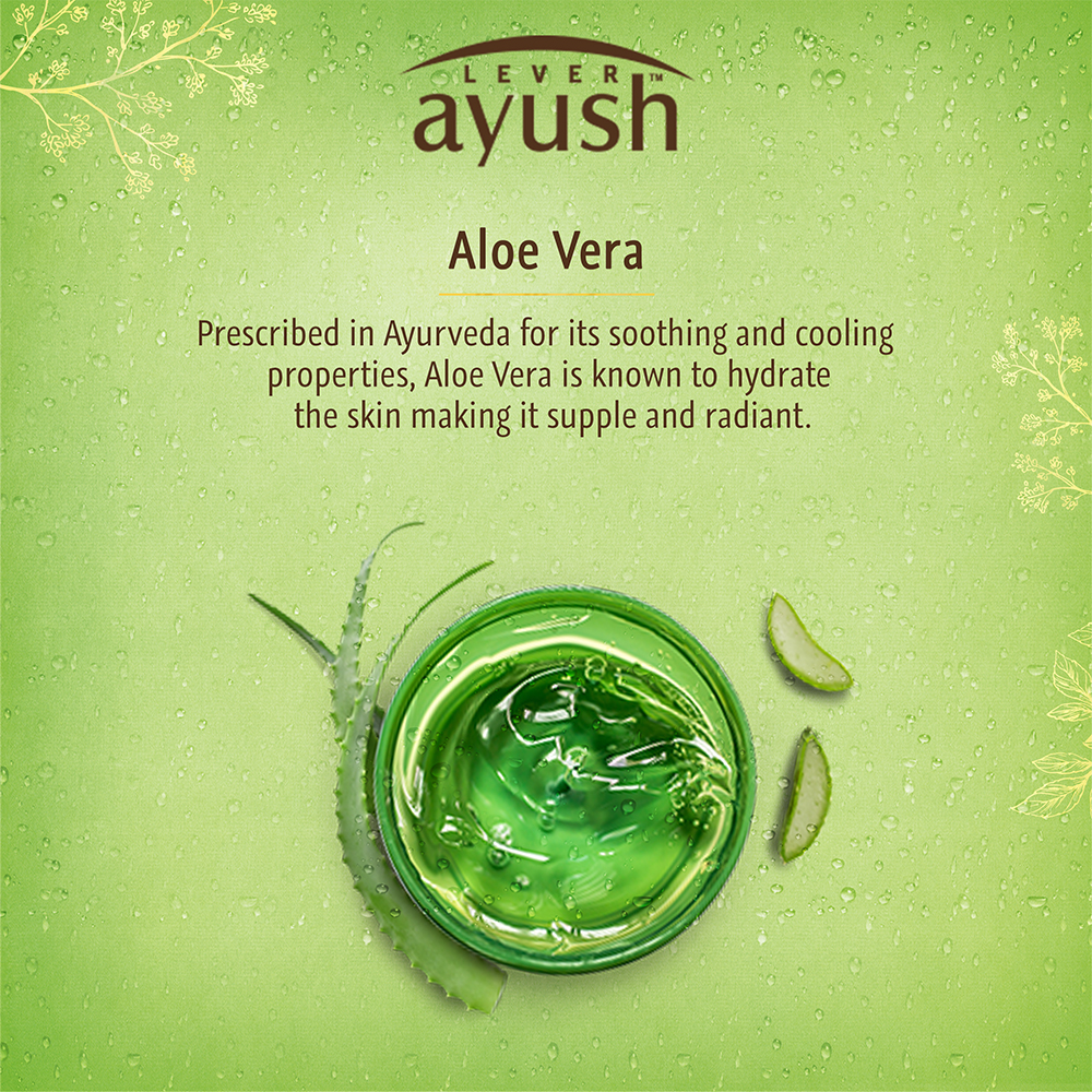 Lever Ayush Cool & Fresh Aloe Vera Soap, 100 gm | With Goodness Of Aloe Vera & Lemon Grass | Hydrated Skin | For Refreshed & Energized Skin, Pack of 1 Lever Ayush Cool & Fresh Aloe Vera Soap, 100 gm | With Goodness Of Aloe Vera & Lemon Grass | Hydrated Skin | For Refreshed & Energized Skin, Pack of 1