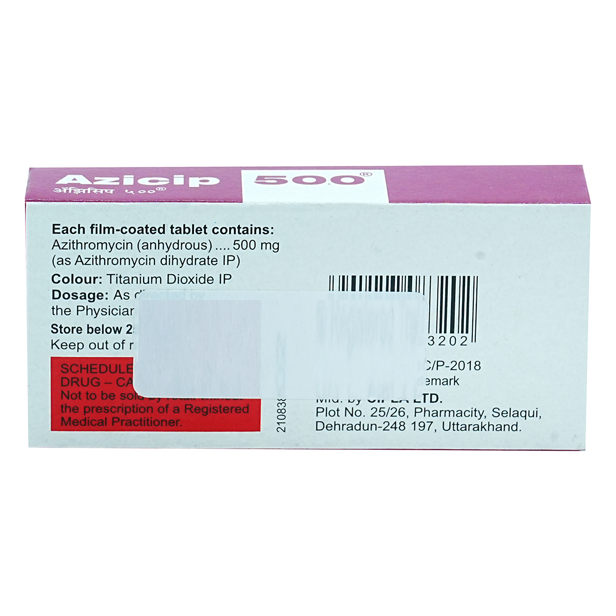 Azicip 500 Tablet 3's, Pack of 3 TABLETS Azicip 500 Tablet 3's, Pack of 3 TABLETS