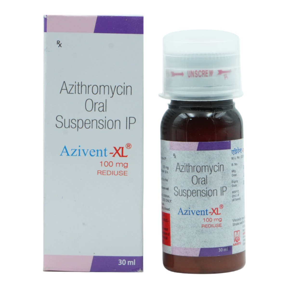 Azivent-XL 100 mg Rediuse Oral Suspension 30 ml, Pack of 1 Suspension Azivent-XL 100 mg Rediuse Oral Suspension 30 ml, Pack of 1 Suspension
