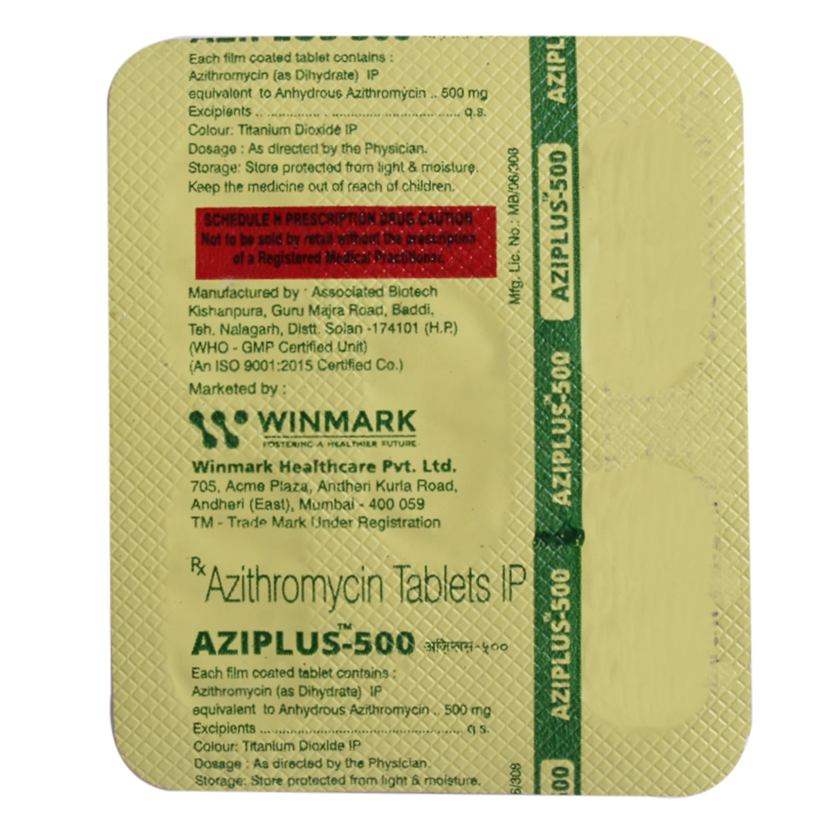 Aziplus-500 Tablet 5's, Pack of 5 TABLETS Aziplus-500 Tablet 5's, Pack of 5 TABLETS