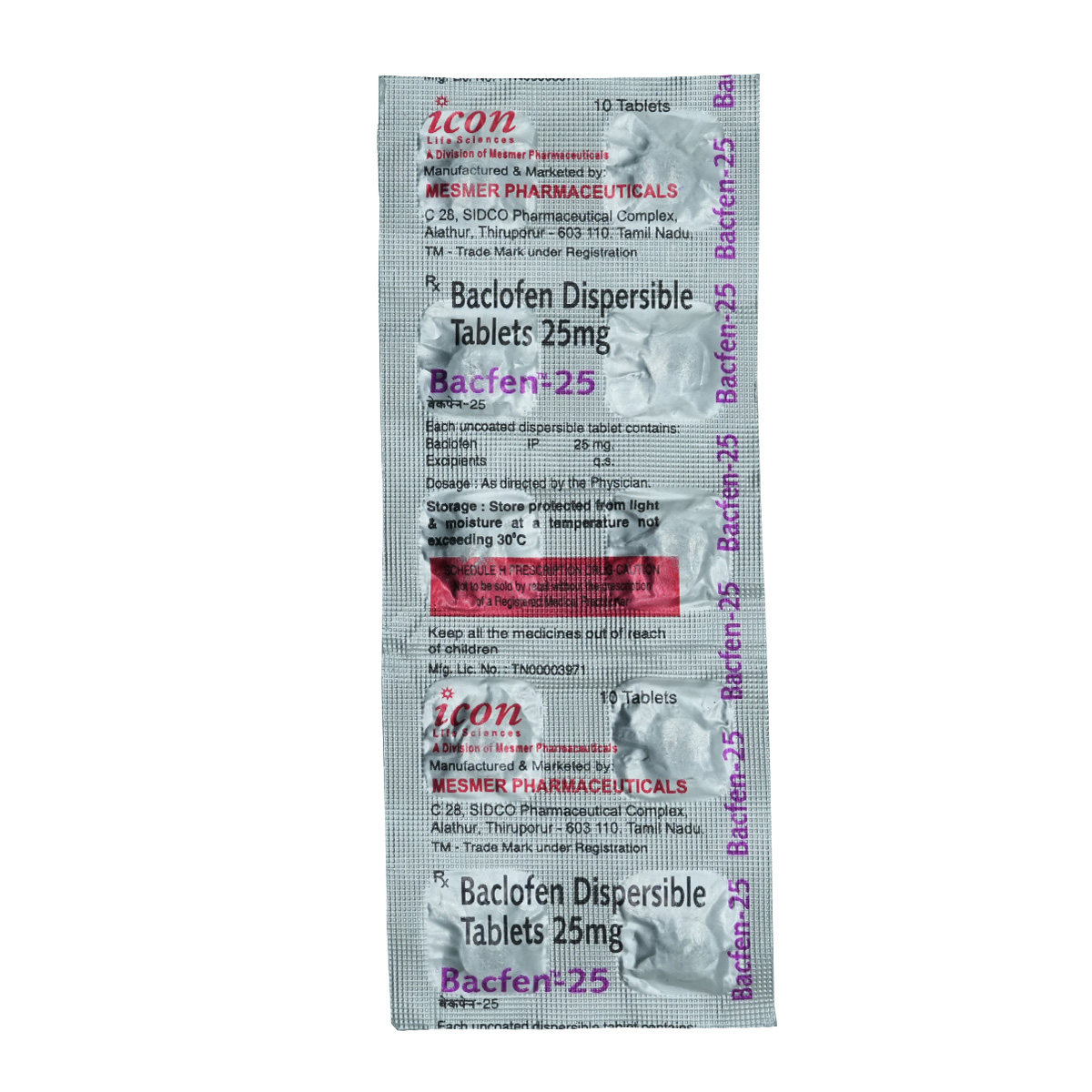 Bacfen-25 Tablet 10's, Pack of 10 TABLETS Bacfen-25 Tablet 10's, Pack of 10 TABLETS