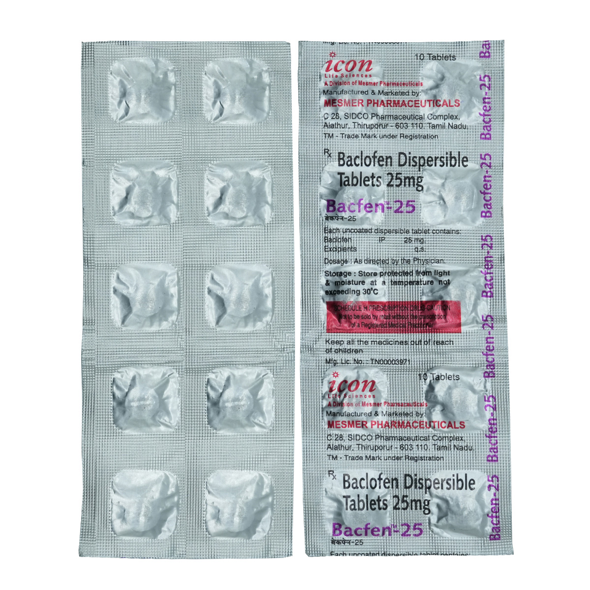 Bacfen-25 Tablet 10's, Pack of 10 TABLETS Bacfen-25 Tablet 10's, Pack of 10 TABLETS