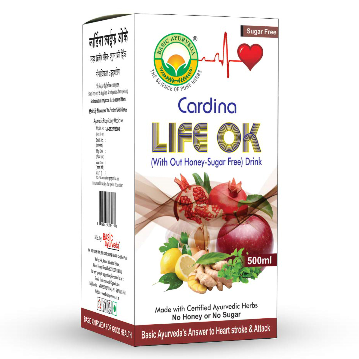 Basic Ayurveda Cardina Life Ok Honey-Sugar Free Drink, 500 ml, Pack of 1 Basic Ayurveda Cardina Life Ok Honey-Sugar Free Drink, 500 ml, Pack of 1