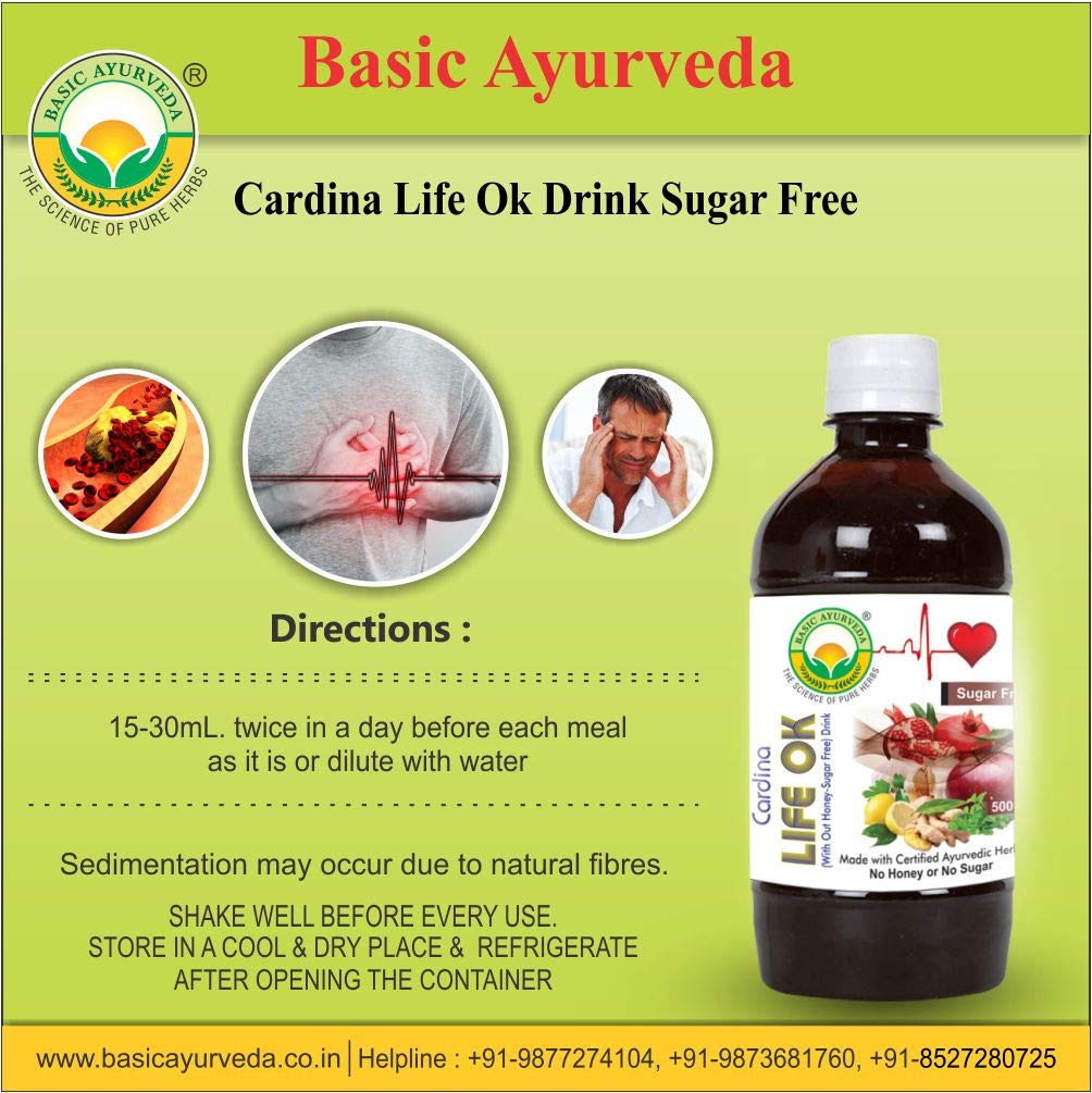 Basic Ayurveda Cardina Life Ok Honey-Sugar Free Drink, 500 ml, Pack of 1 Basic Ayurveda Cardina Life Ok Honey-Sugar Free Drink, 500 ml, Pack of 1
