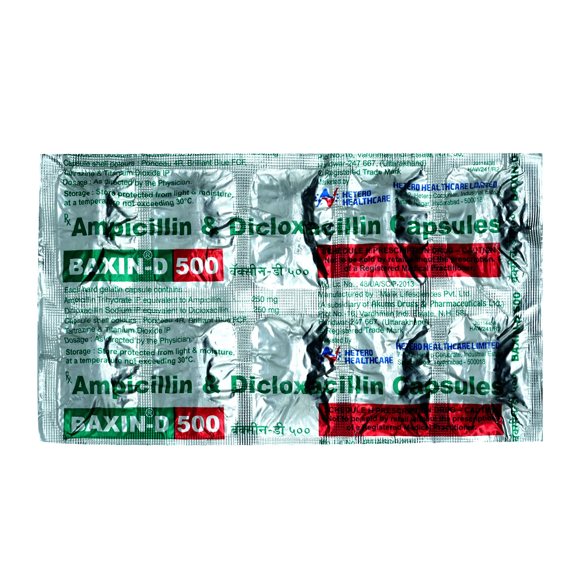 Buy Baxin D 500 mg Capsule 10's Online