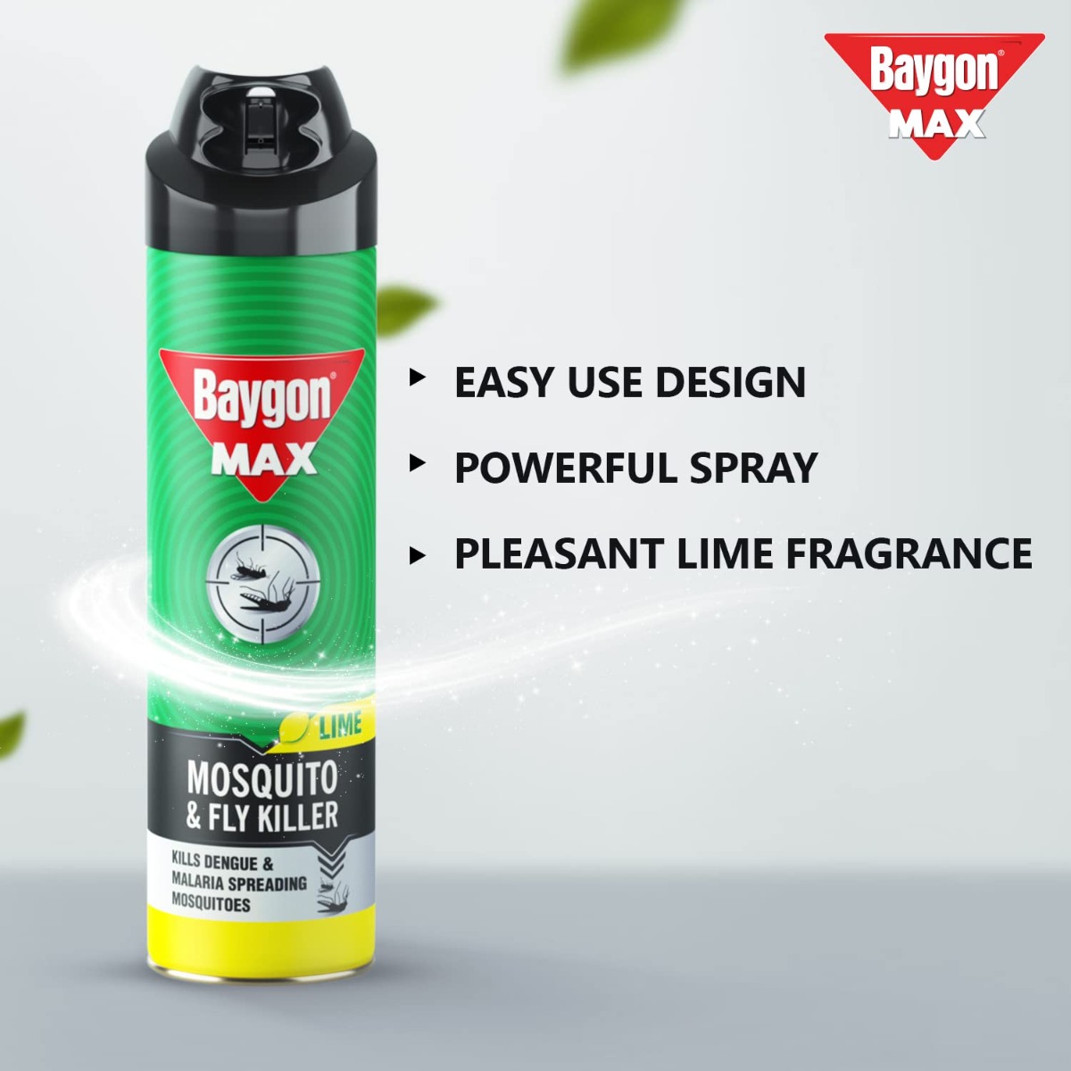 Baygon Max Lime Mosquito & Fly Killer Spray, 400 ml Baygon Max Lime Mosquito & Fly Killer Spray, 400 ml