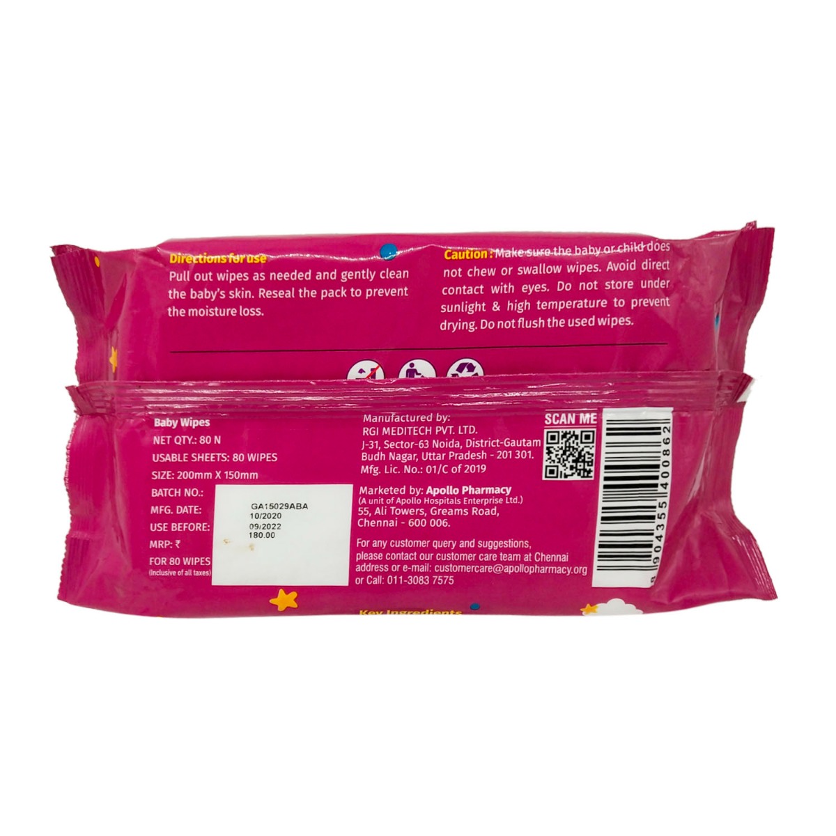 Baby Best Baby Wipes, 80 Count, Pack of 1 Baby Best Baby Wipes, 80 Count, Pack of 1