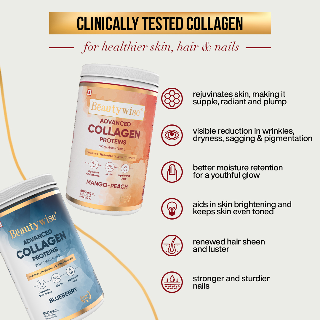 Beautywise Advanced Collagen Proteins Mango Peach Flavour Powder, 250 gm, Pack of 1 Beautywise Advanced Collagen Proteins Mango Peach Flavour Powder, 250 gm, Pack of 1