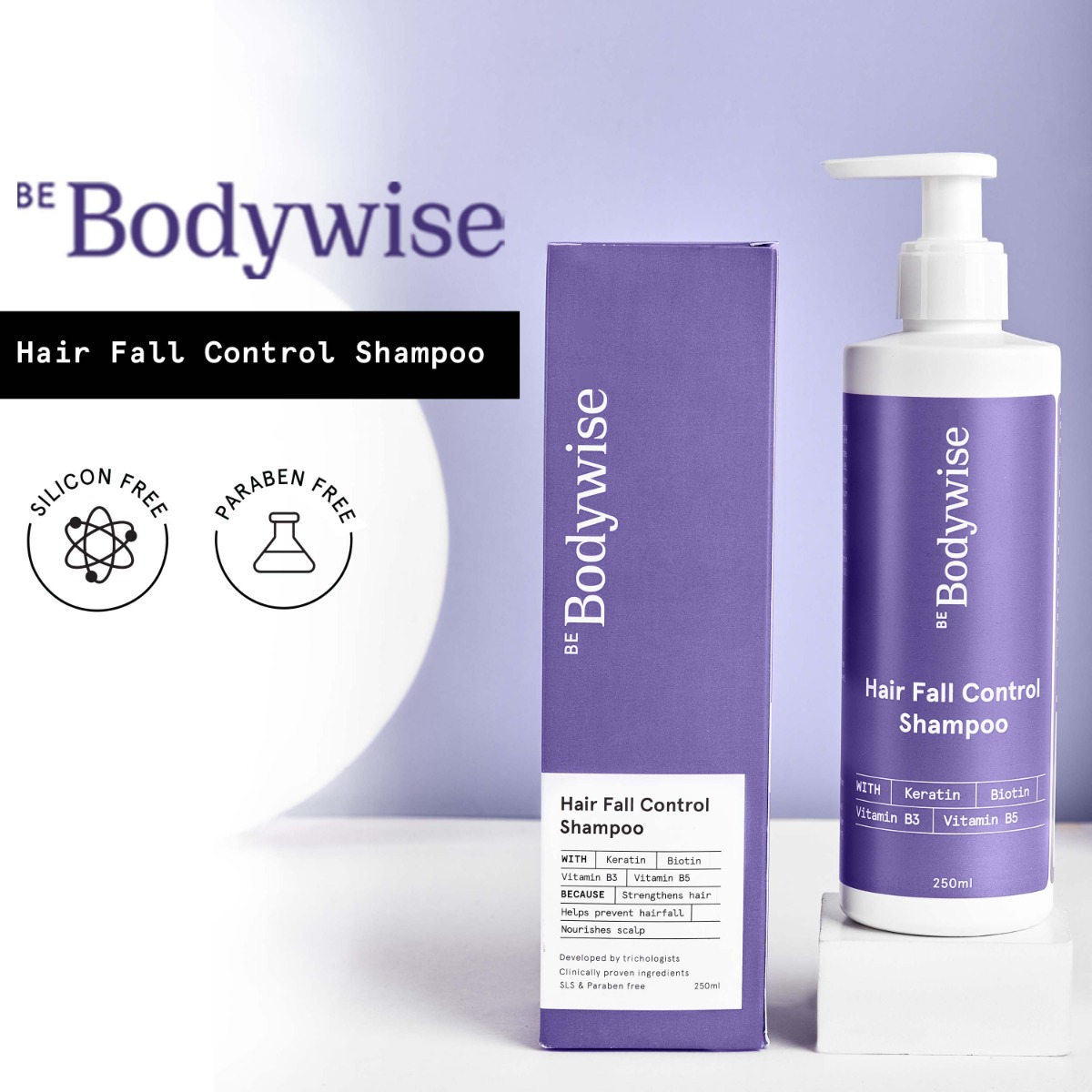 Be Bodywise Keratin Hair Fall Control Shampoo, 250 ml, Pack of 1 Be Bodywise Keratin Hair Fall Control Shampoo, 250 ml, Pack of 1