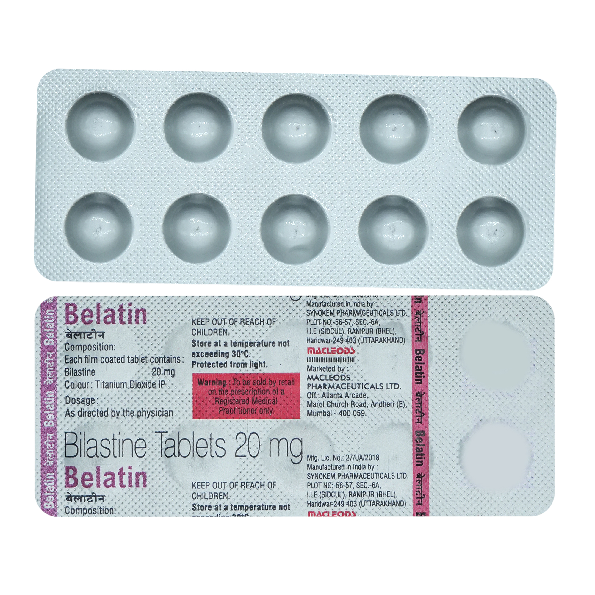 Buy Belatin 20Mg Tablet 10'S Online