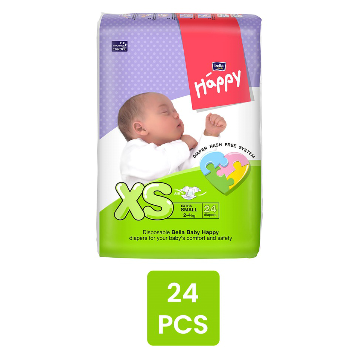 Bella Baby Happy Diapers XS, 24 Count, Pack of 1 Bella Baby Happy Diapers XS, 24 Count, Pack of 1