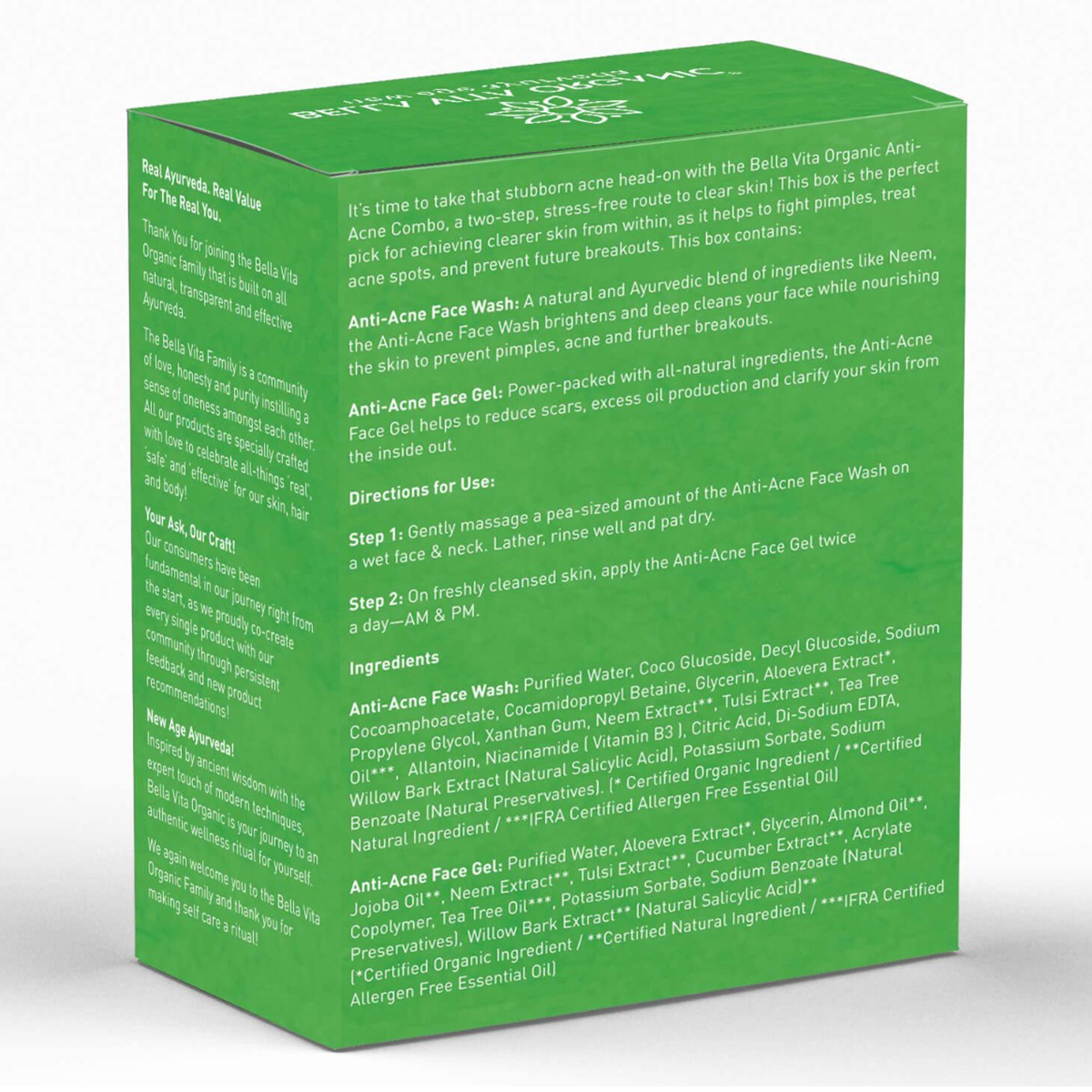 Bella Vita Organic Anti-Acne (Neem Face Wash 100 ml + Face Gel 50 gm), 1 Kit, Pack of 1 Bella Vita Organic Anti-Acne (Neem Face Wash 100 ml + Face Gel 50 gm), 1 Kit, Pack of 1