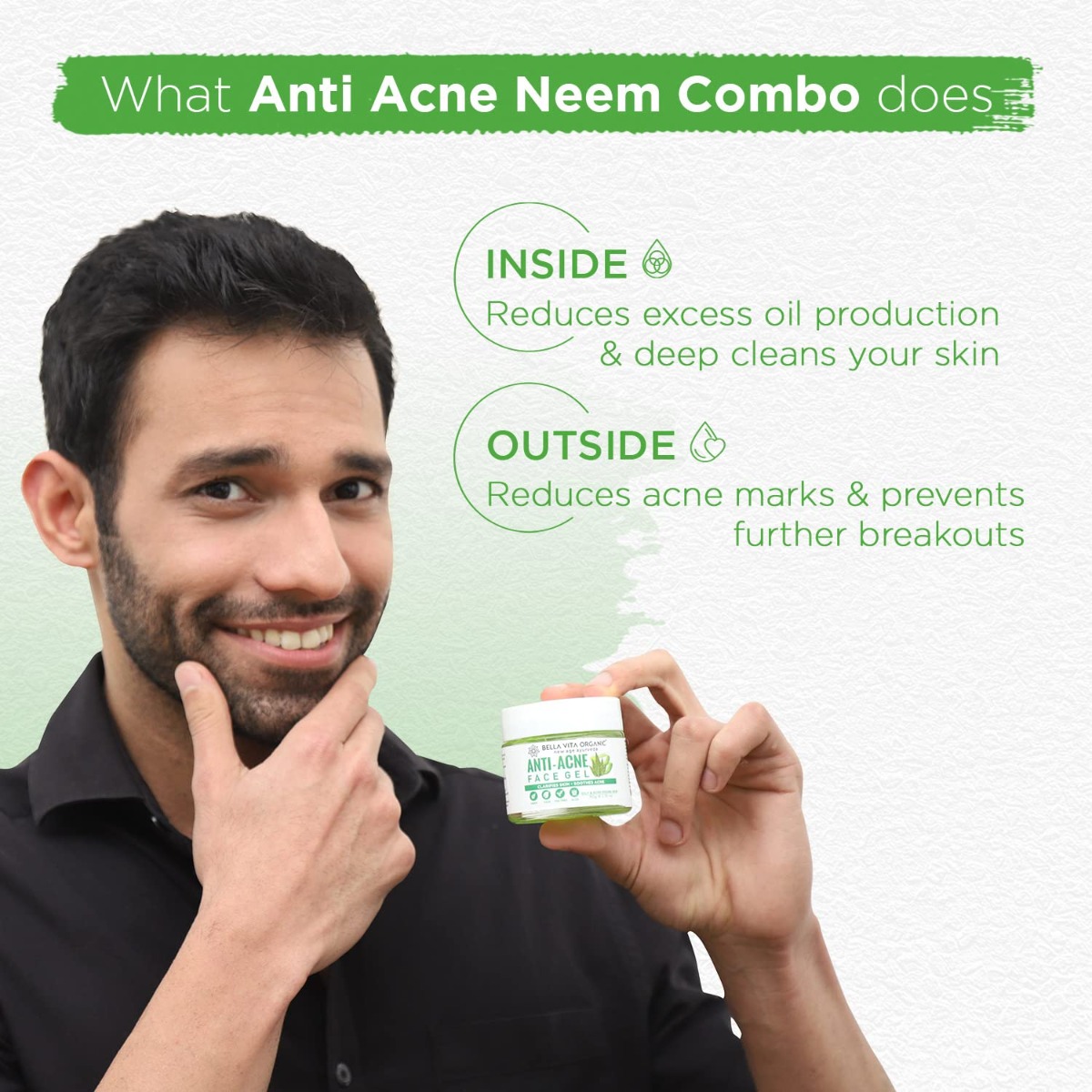 Bella Vita Organic Anti-Acne (Neem Face Wash 100 ml + Face Gel 50 gm), 1 Kit, Pack of 1 Bella Vita Organic Anti-Acne (Neem Face Wash 100 ml + Face Gel 50 gm), 1 Kit, Pack of 1