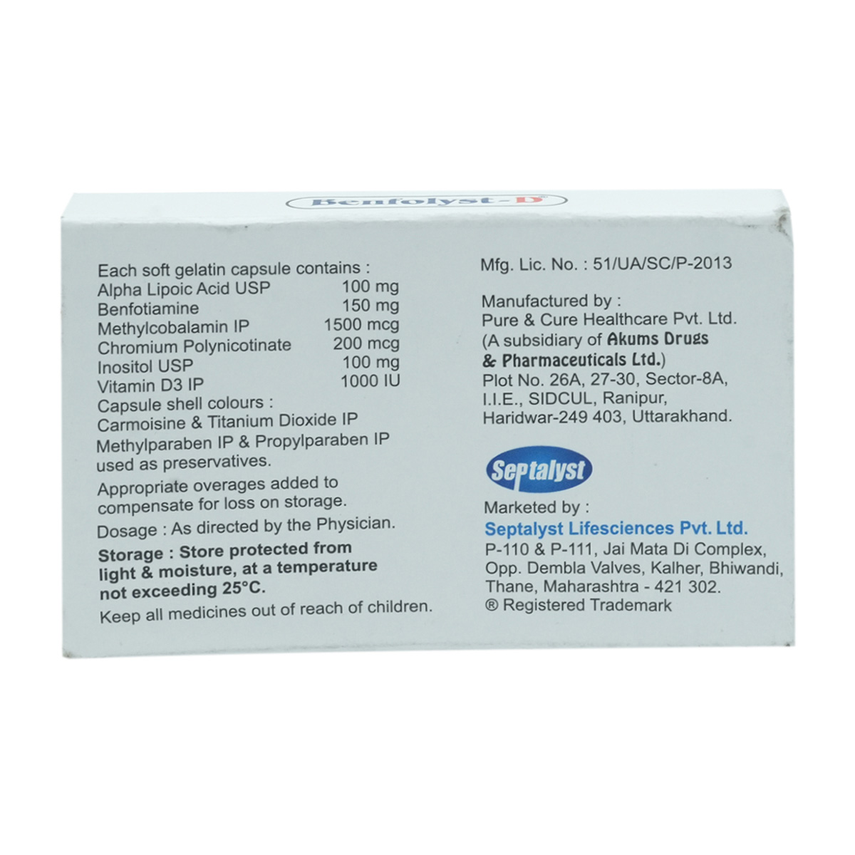 Benfolyst-D Capsule 10's, Pack of 10 Benfolyst-D Capsule 10's, Pack of 10
