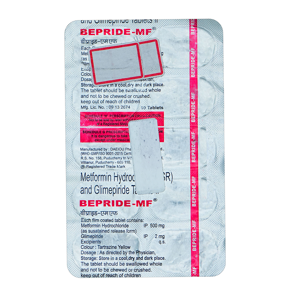 Bepride MF Tablet 10's, Pack of 10 TABLETS Bepride MF Tablet 10's, Pack of 10 TABLETS