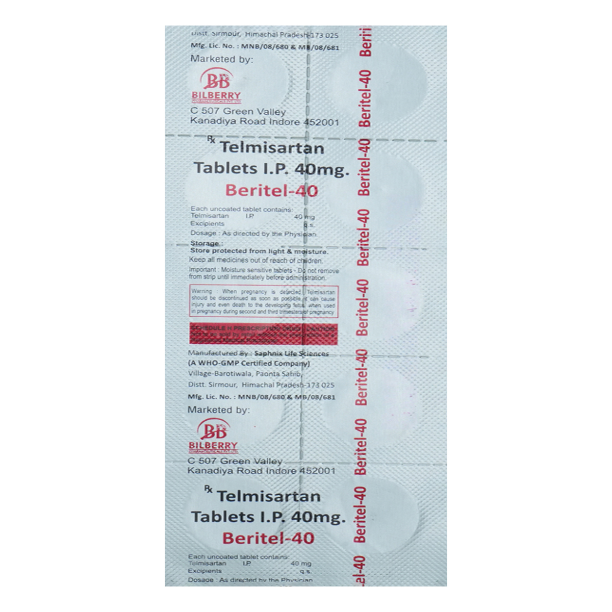 Beritel-40 Tablet 10's, Pack of 10 TABLETS Beritel-40 Tablet 10's, Pack of 10 TABLETS