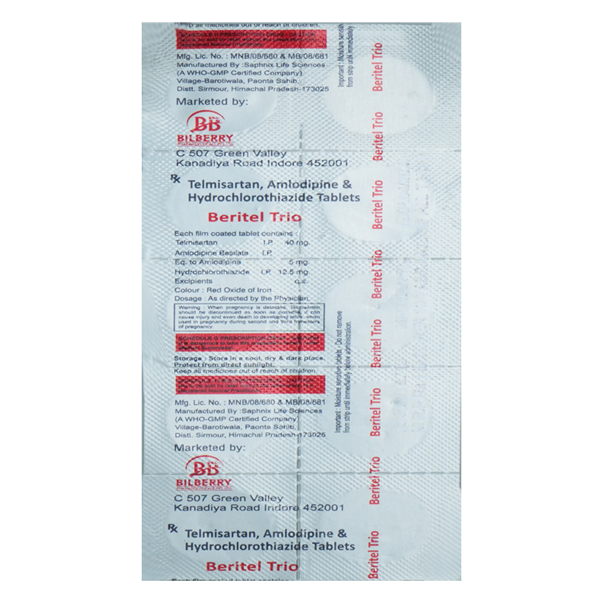 Buy Beritel Trio Tablet 10's Online