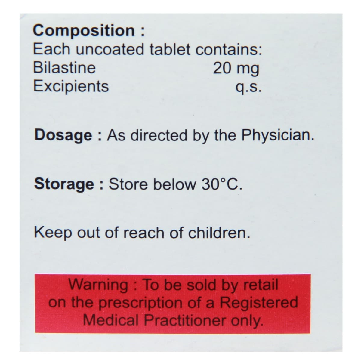 Bilanix Tablet 10's, Pack of 10 TABLETS Bilanix Tablet 10's, Pack of 10 TABLETS