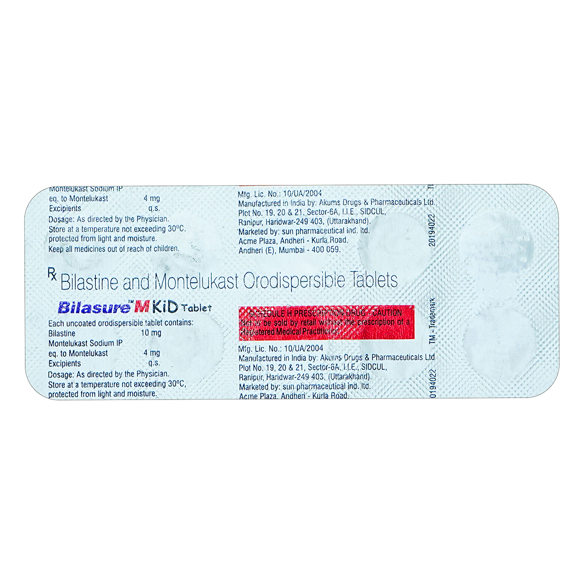 Bilasure M Kid 10 mg/4 mg Tablet 10's, Pack of 10 TabletS Bilasure M Kid 10 mg/4 mg Tablet 10's, Pack of 10 TabletS