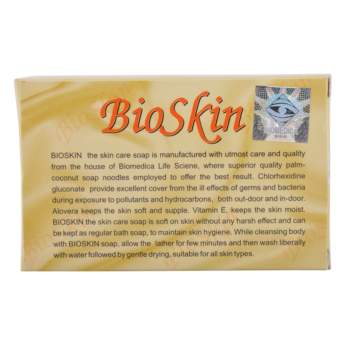 Bioskin Soap 75 gm | Aloe Vera, Vitamin E & Chlorhexidine Gluconate | Gentle Cleansing | For All Skin Type, Pack of 1 Bioskin Soap 75 gm | Aloe Vera, Vitamin E & Chlorhexidine Gluconate | Gentle Cleansing | For All Skin Type, Pack of 1
