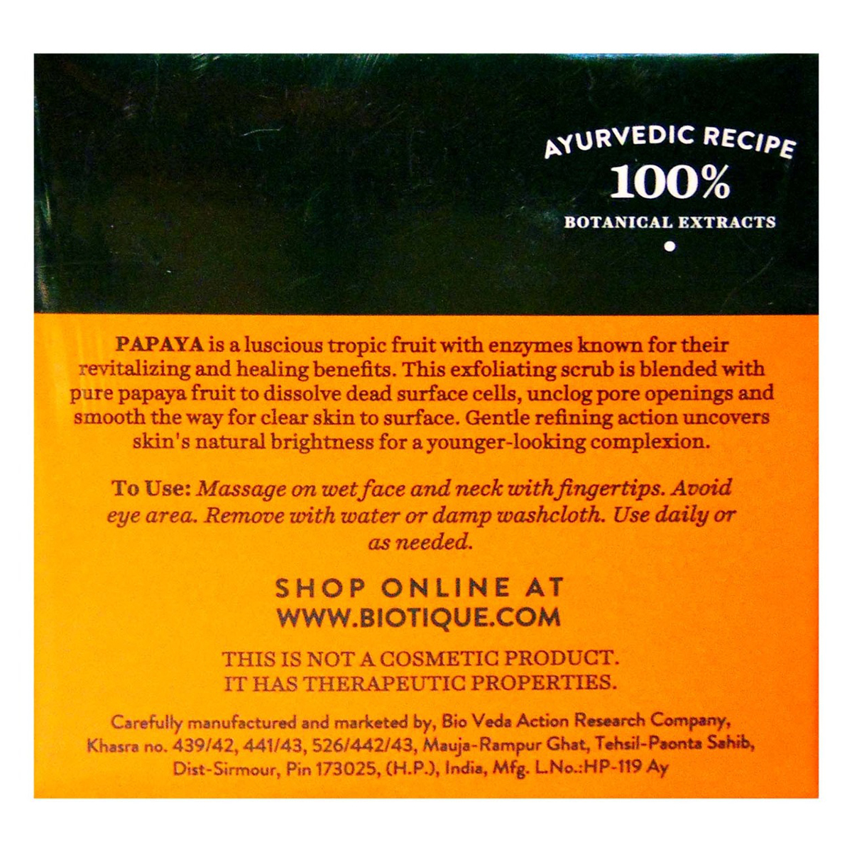 Biotique Bio Papaya Revitalizing Tan-Removal Scrub 75 gm | Gently Exfoliates Dead Cells | Removes Tan | For Clear Skin | 100% Botanical Extracts | For All Skin Type, Pack of 1 Biotique Bio Papaya Revitalizing Tan-Removal Scrub 75 gm | Gently Exfoliates Dead Cells | Removes Tan | For Clear Skin | 100% Botanical Extracts | For All Skin Type, Pack of 1