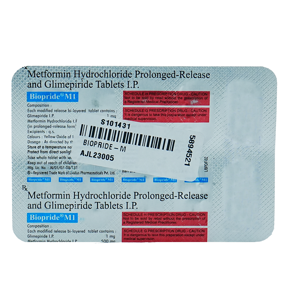 Buy Biopride-M1 Tablet 10's Online