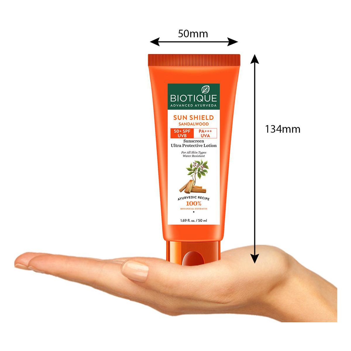 Biotique Sun Shield Sandalwood Sunscreen Ultra Soothing Face Lotion 50 ml with SPF 50+ PA+++ UVA |Ultra Protective Lotion| Keeps Skin Soft| Water Resistant| For All Skin Types, Pack of 1 Biotique Sun Shield Sandalwood Sunscreen Ultra Soothing Face Lotion 50 ml with SPF 50+ PA+++ UVA |Ultra Protective Lotion| Keeps Skin Soft| Water Resistant| For All Skin Types, Pack of 1