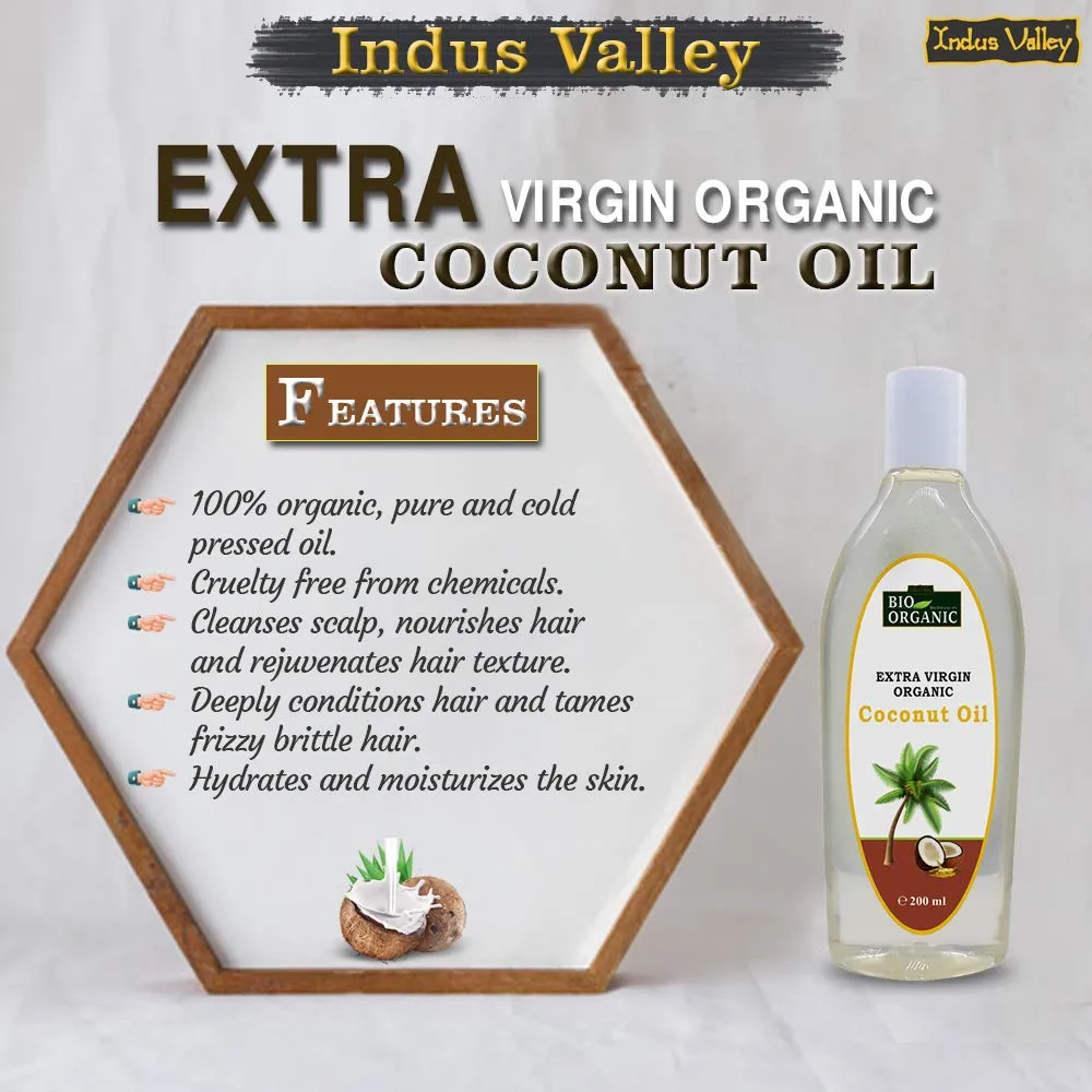Indus Valley Bio Organic Extra Virgin Coconut Oil, 200 ml, Pack of 1 Indus Valley Bio Organic Extra Virgin Coconut Oil, 200 ml, Pack of 1