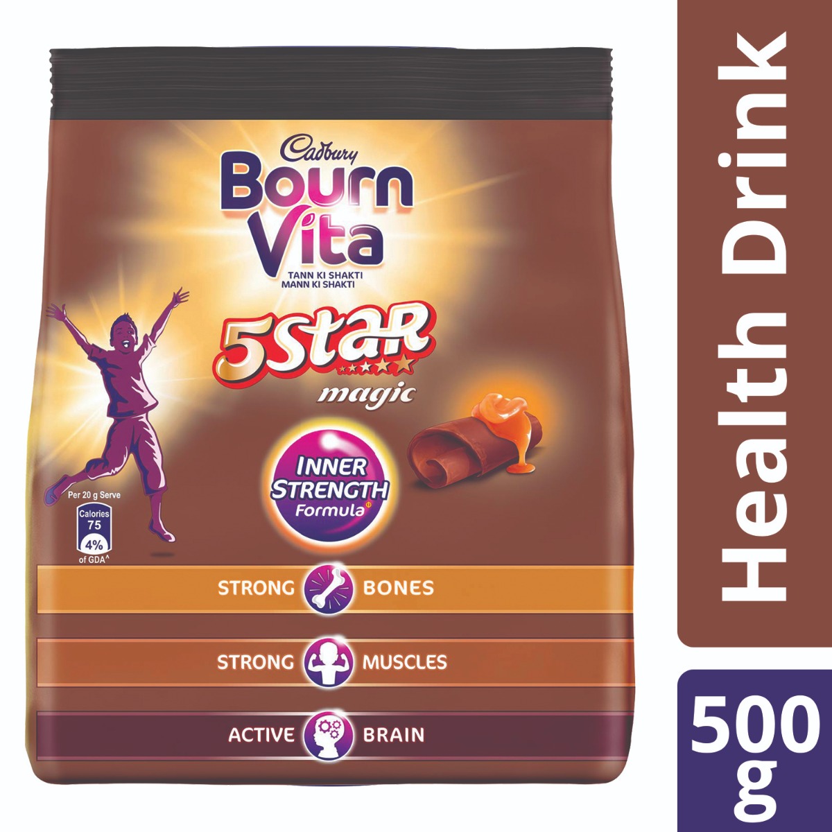 Cadbury Bournvita 5 Star Magic Nutrition Powder, 500 gm Refill Pack, Pack of 1 Cadbury Bournvita 5 Star Magic Nutrition Powder, 500 gm Refill Pack, Pack of 1