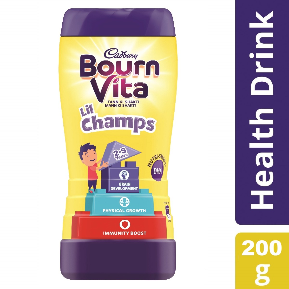 Cadbury Bournvita Lil Champs Nutrition Powder for 2 to 5 Years Kids, 200 gm Jar, Pack of 1 Cadbury Bournvita Lil Champs Nutrition Powder for 2 to 5 Years Kids, 200 gm Jar, Pack of 1