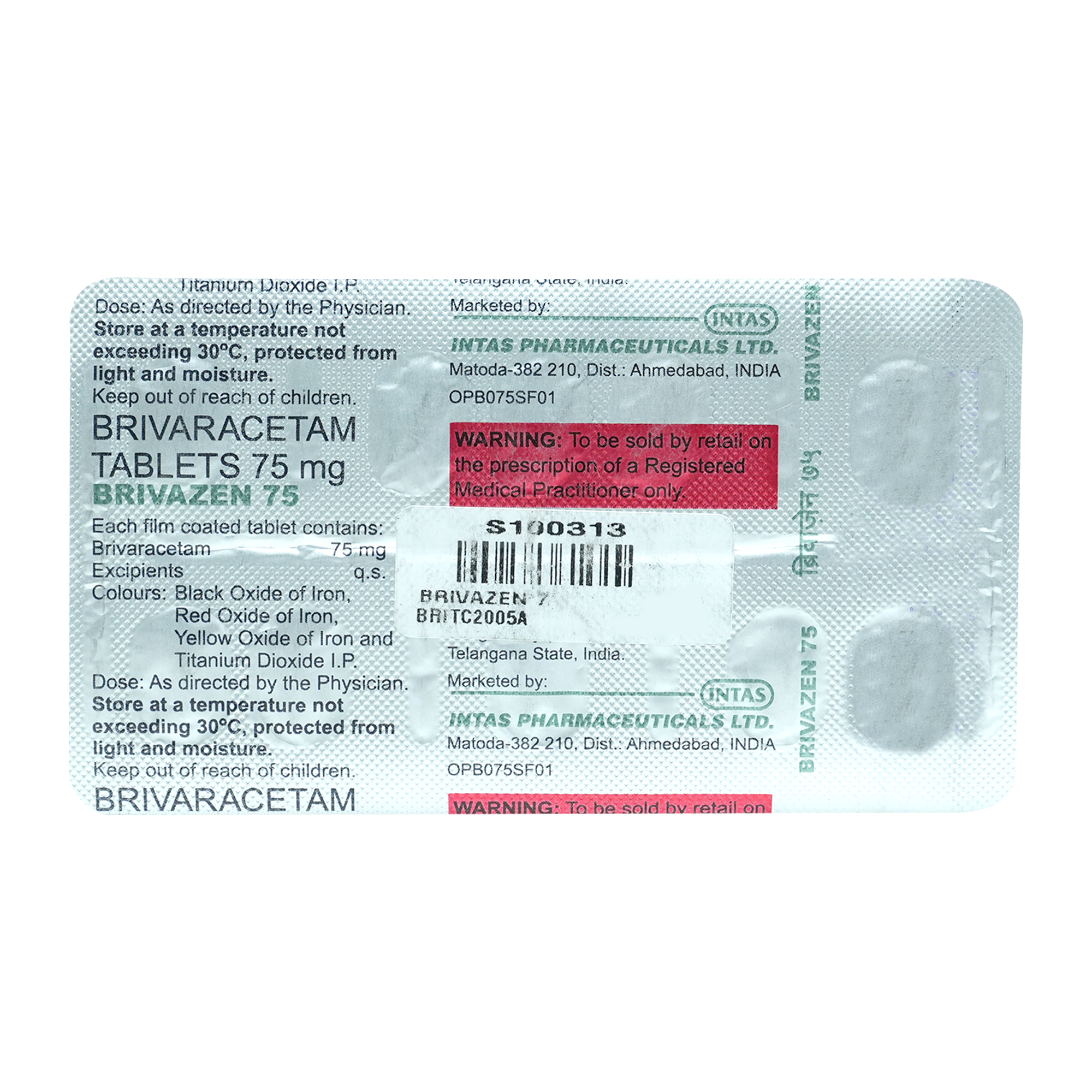 Brivazen 75 Tablet 10's, Pack of 10 TABLETS Brivazen 75 Tablet 10's, Pack of 10 TABLETS