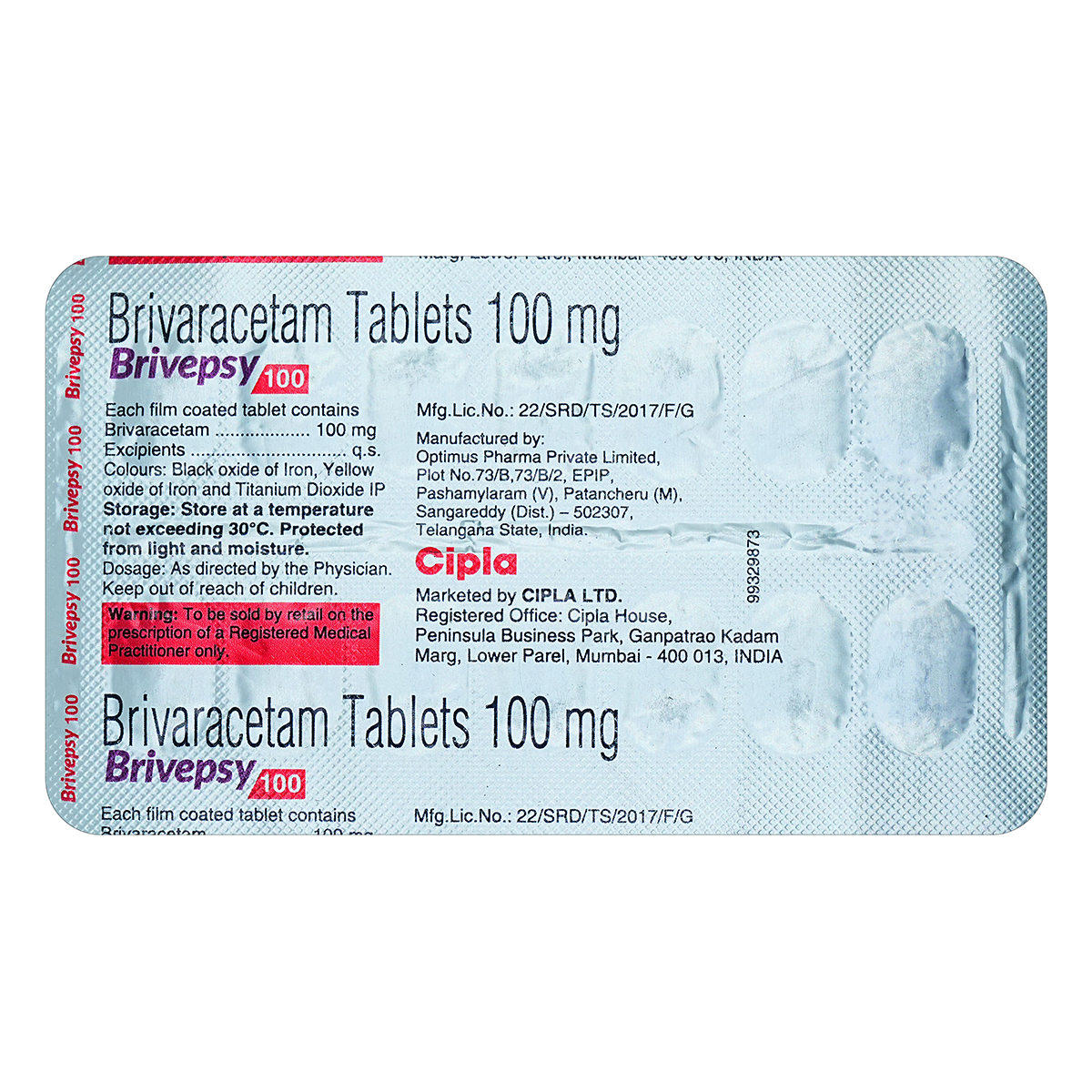 Brivepsy 100 Tablet 14's, Pack of 14 TABLETS Brivepsy 100 Tablet 14's, Pack of 14 TABLETS