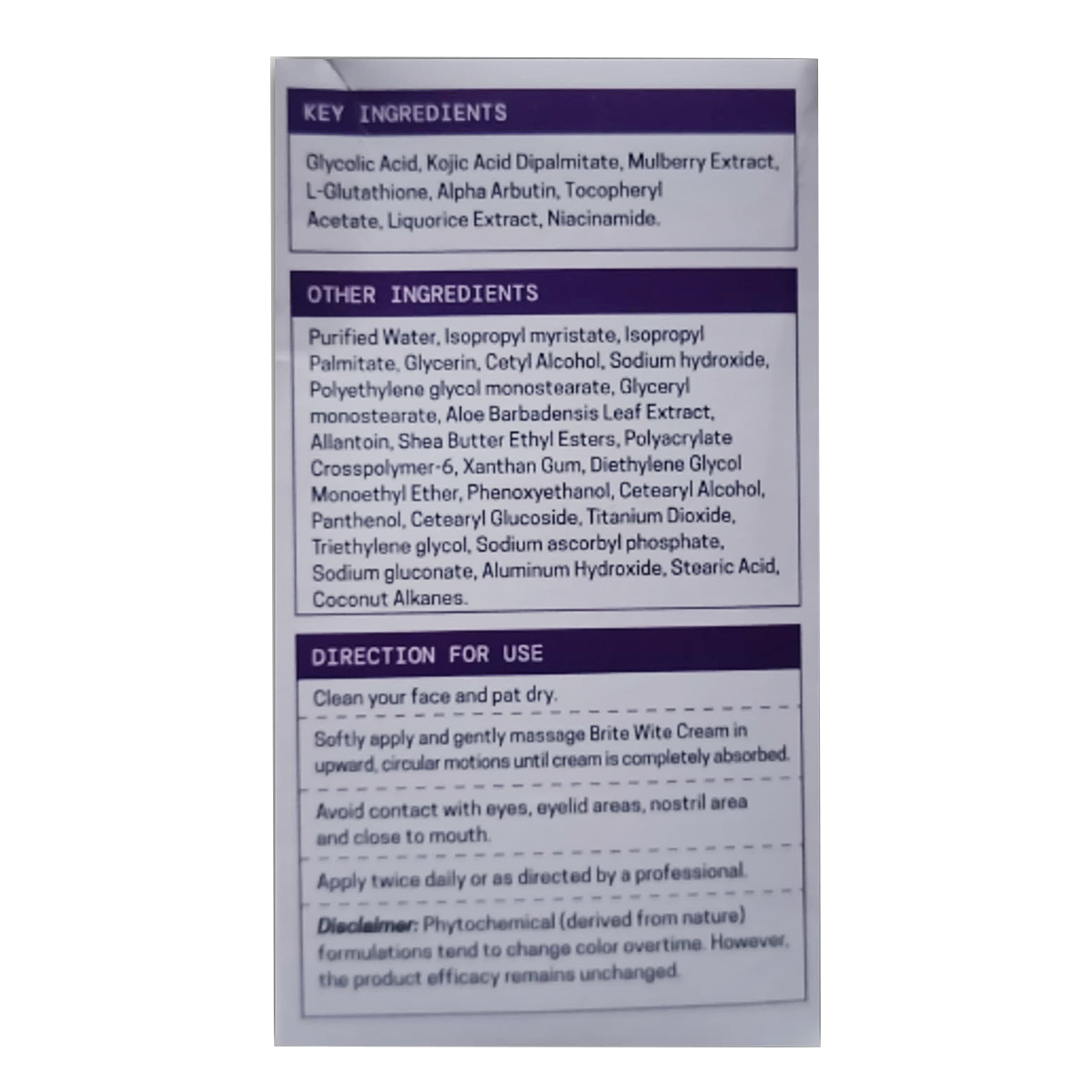 Brite Wite Skin Brightening & Lightening Cream 30 gm, Pack of 1 Brite Wite Skin Brightening & Lightening Cream 30 gm, Pack of 1