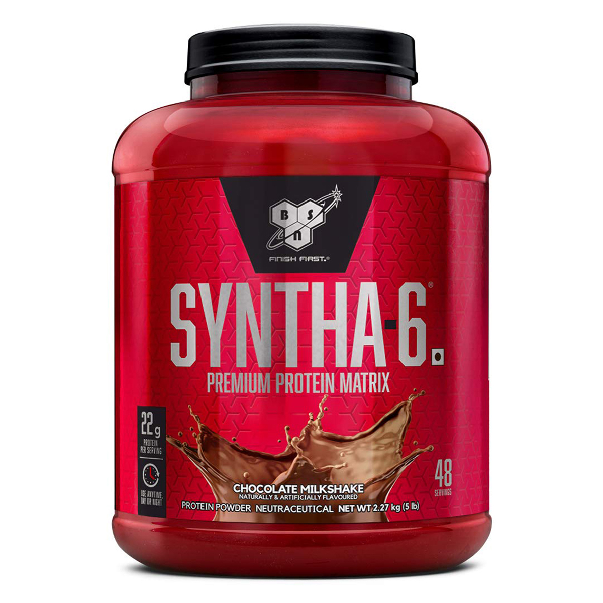 BSN Syntha-6 Chocolate Milkshake Flavour Powder, 5 lb, Pack of 1 BSN Syntha-6 Chocolate Milkshake Flavour Powder, 5 lb, Pack of 1