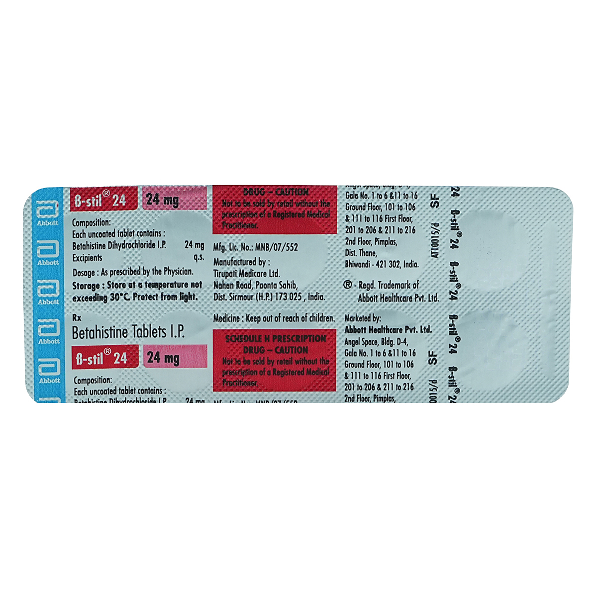 Bstil 24 mg Tablet 10's, Pack of 10 TABLETS Bstil 24 mg Tablet 10's, Pack of 10 TABLETS