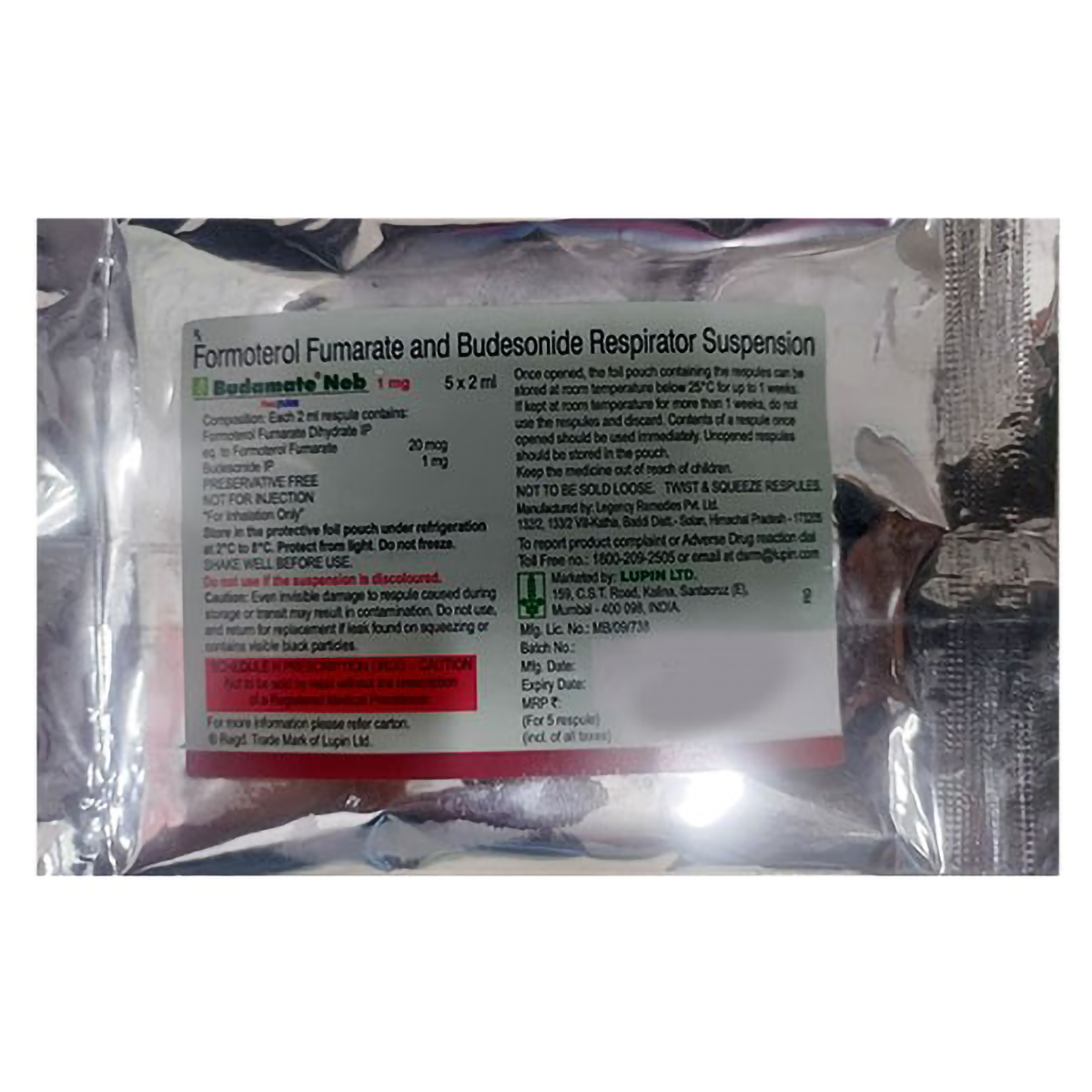 Budamate Neb 1 mg Respules 5 x 2 ml, Pack of 5 RESPULESS Budamate Neb 1 mg Respules 5 x 2 ml, Pack of 5 RESPULESS