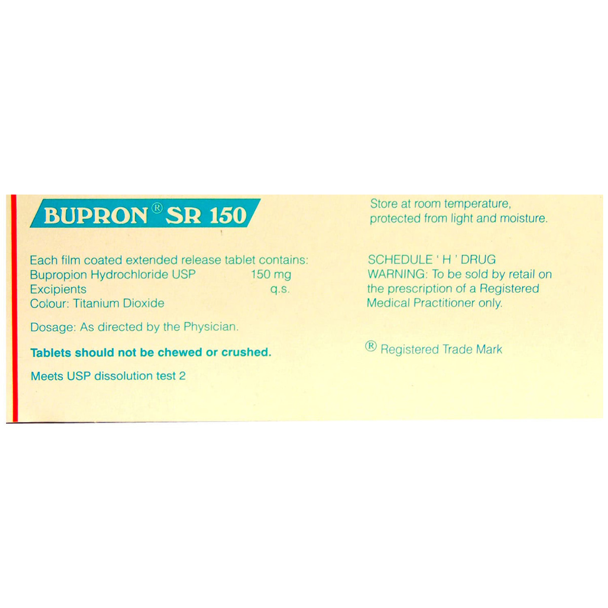 Bupron SR 150 Tablet 10's, Pack of 10 TABLETS Bupron SR 150 Tablet 10's, Pack of 10 TABLETS